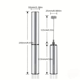Rechargeable Stainless Steel Milk Frother 2 Speeds for Latte Cappuccino Espresso Home And Barista Use