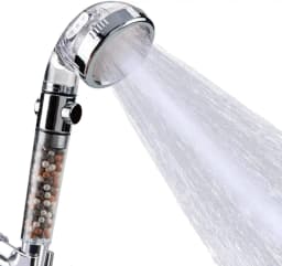 Mineral Balls 3 Modes High Pressure Shower Head with On/Off Switch Filter Water Saving Handheld Showerheads Bathroom Accessories