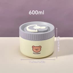 WORTHBUY Portable Cute Bear 304 Stainless Steel Insulated Bento Lunch Box Microwave Sealed Lunch Container For Kids Students
