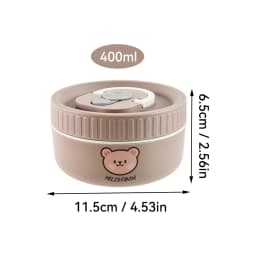 WORTHBUY Portable Cute Bear 304 Stainless Steel Insulated Bento Lunch Box Microwave Sealed Lunch Container For Kids Students