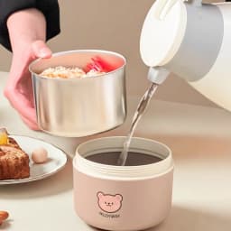 WORTHBUY Portable Cute Bear 304 Stainless Steel Insulated Bento Lunch Box Microwave Sealed Lunch Container For Kids Students