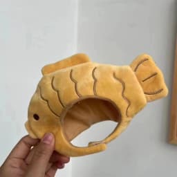 Cartoon Cat Hat Cute Fish Shape Pet Cat Costume Breathable Headdress Hat for Cat Pet Cats Headgear Pet Plush Fun Hat Toy for Cat