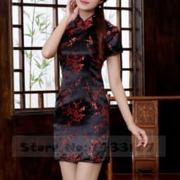 Traditional Chinese Dress Qipao Plus Size Silk Satin Cheongsam Anime Cosplay Costumes Girl Y2K Sexy Mini Chinese Style Vestidos