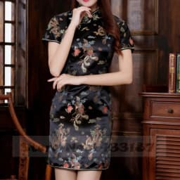 Traditional Chinese Dress Qipao Plus Size Silk Satin Cheongsam Anime Cosplay Costumes Girl Y2K Sexy Mini Chinese Style Vestidos