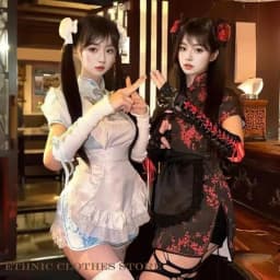 Traditional Chinese Dress Qipao Plus Size Silk Satin Cheongsam Anime Cosplay Costumes Girl Y2K Sexy Mini Chinese Style Vestidos