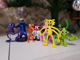 1 Set Rainbow Friends Anime Figure Cartoon Model Game Character Pink Blue Monster Statue Cake Ornaments Toys