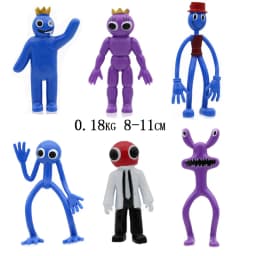 1 Set Rainbow Friends Anime Figure Cartoon Model Game Character Pink Blue Monster Statue Cake Ornaments Toys