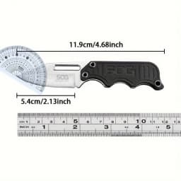 5CR15 stainless steel lightweight EDC small straight knife, K sheath carry sharp tool, rubber handle comfortable grip, portable