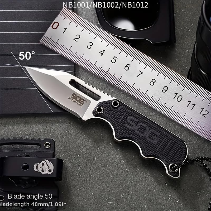 5CR15 stainless steel lightweight EDC small straight knife, K sheath carry sharp tool, rubber handle comfortable grip, portable