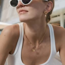 Youthway New Chic 18K Gold PVD Plated Zircon Round Necklace Earring Set For Women Fashion Stainless Steel Waterproof Jewelry