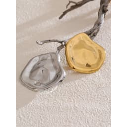 Yhpup Stainless Steel Metal Distinctive Attractive Unisex Brooches Gold & Silver Color PVD Plated Minimalist Jewelry Accessories