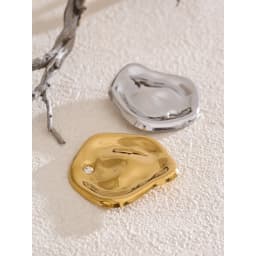 Yhpup Stainless Steel Metal Distinctive Attractive Unisex Brooches Gold & Silver Color PVD Plated Minimalist Jewelry Accessories