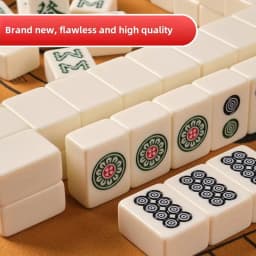 Living Room Decoration Mahjong Home Entertainment Large Medium and Small Size Flawless Monochrome Mahjong Ivory Set
