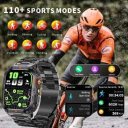2026 1000mAh military outdoor smartwatch 2.01 inches LED flashlight IP68 waterproof Heart rate sleep Bluetooth call sport watch
