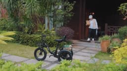 ESKUTE T300 E Trike Electric Bike, Peak Brushless Motor Folding Trike 18X3.0 Fat Tire Ebike, 624Wh Removable Battery, Step-Thru 3 Wheel Electric Bicycle, Up to 65 Miles, 18MPH+ Tricycle for Adults