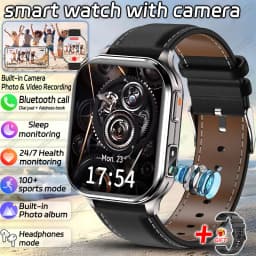 2026 New Smart Watch With Camera Men Women Photos Record Video Health Sports Fitness IP68 Waterproof Call Recording Smartwatches