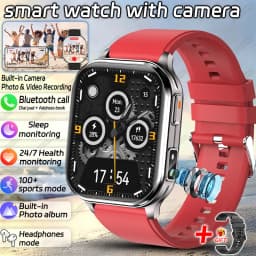 2026 New Smart Watch With Camera Men Women Photos Record Video Health Sports Fitness IP68 Waterproof Call Recording Smartwatches