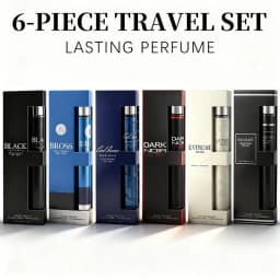 6-Piece Travel Set, Men's and Women's Eau De Toilette Spray, Long-Lasting Fragrance, 6 Different Flavors, Perfect for Holiday Gift