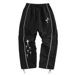 Men's Stars Print Trendy Sporty Pants with Lines Gym Workout Running Trousers with Side Pockets Athletic Quick Dry Sweatpants