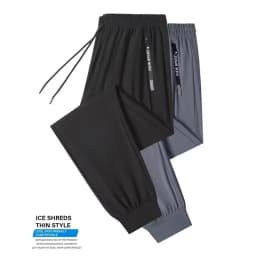 Ice Silk Pants Men Summer Thin Style Sports Quick Dried Straight Leg Draping Wide Leg Pants Casual Trousers Plus Size 6XL7XL 8XL