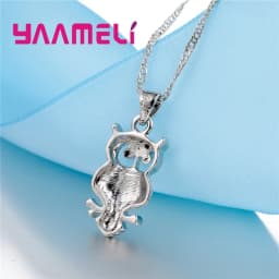 Shining Full African AAA Crystal Owl Pendant Necklace Earrings Sets Women Best Gifts 925 Sterling Silver Color Party Accessory