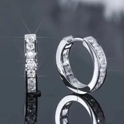 925 Sterling Silver Punk Hoop Earrings For Men Cubic Zirconia Huggie Cartilage Cuff Hypoallergenic Earrings Jewelry