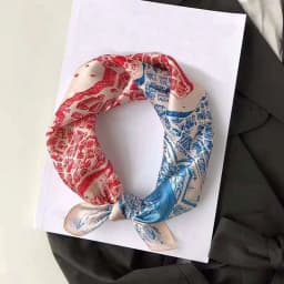 Silk Scarf Women Luxury Bandana Top Handkerchief For Hair Headscarf Flower Printed Women's Bag 100% Silk Bandanas Stole Scarves