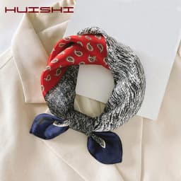 Silk Scarf Women Luxury Bandana Top Handkerchief For Hair Headscarf Flower Printed Women's Bag 100% Silk Bandanas Stole Scarves