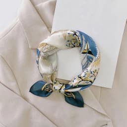 Silk Scarf Women Luxury Bandana Top Handkerchief For Hair Headscarf Flower Printed Women's Bag 100% Silk Bandanas Stole Scarves