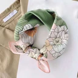 Silk Scarf Women Luxury Bandana Top Handkerchief For Hair Headscarf Flower Printed Women's Bag 100% Silk Bandanas Stole Scarves