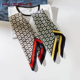Silk Scarf Women Luxury Bandana Top Handkerchief For Hair Headscarf Flower Printed Women's Bag 100% Silk Bandanas Stole Scarves
