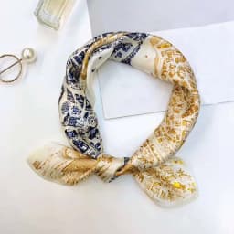 Silk Scarf Women Luxury Bandana Top Handkerchief For Hair Headscarf Flower Printed Women's Bag 100% Silk Bandanas Stole Scarves