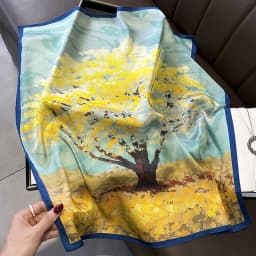 100% Natural Silk Square Scarf Women Bandana Headscarf Scarves Shawls Square Neck Foulard Wraps Cachecol Femme Schals Bufanda
