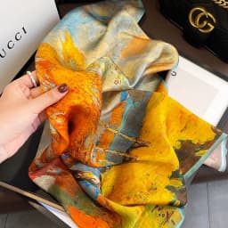 100% Natural Silk Square Scarf Women Bandana Headscarf Scarves Shawls Square Neck Foulard Wraps Cachecol Femme Schals Bufanda