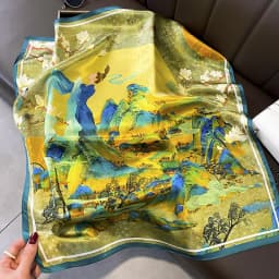 100% Natural Silk Square Scarf Women Bandana Headscarf Scarves Shawls Square Neck Foulard Wraps Cachecol Femme Schals Bufanda
