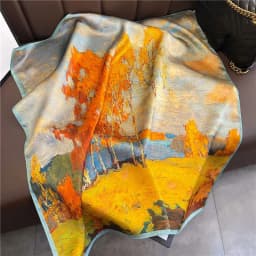 100% Natural Silk Square Scarf Women Bandana Headscarf Scarves Shawls Square Neck Foulard Wraps Cachecol Femme Schals Bufanda