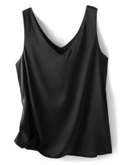 Woman T-shirts Elegant SILK Satin Blouse Sleeveless Female Summer Casual Loose Tanks and Camis Solid Green Tops for Women