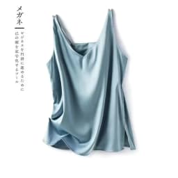 Woman T-shirts Elegant SILK Satin Blouse Sleeveless Female Summer Casual Loose Tanks and Camis Solid Green Tops for Women