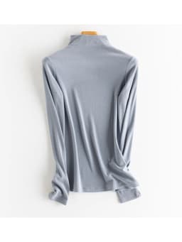 SuyaDream, Women Bottoming T Shirt, Silk Viscose Blend, Long Sleeves, Solid Basic Thermal  Shirt, 2024 Autumn Winter Top