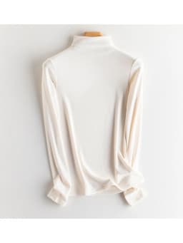 SuyaDream, Women Bottoming T Shirt, Silk Viscose Blend, Long Sleeves, Solid Basic Thermal  Shirt, 2024 Autumn Winter Top