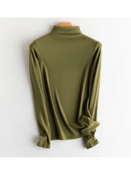 SuyaDream, Women Bottoming T Shirt, Silk Viscose Blend, Long Sleeves, Solid Basic Thermal  Shirt, 2024 Autumn Winter Top