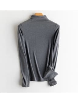 SuyaDream, Women Bottoming T Shirt, Silk Viscose Blend, Long Sleeves, Solid Basic Thermal  Shirt, 2024 Autumn Winter Top