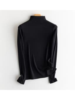 SuyaDream, Women Bottoming T Shirt, Silk Viscose Blend, Long Sleeves, Solid Basic Thermal  Shirt, 2024 Autumn Winter Top