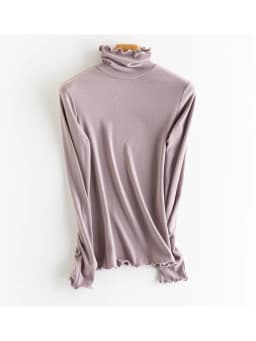 SuyaDream, Women Bottoming T Shirt, Silk Viscose Blend, Long Sleeves, Solid Basic Thermal  Shirt, 2024 Autumn Winter Top
