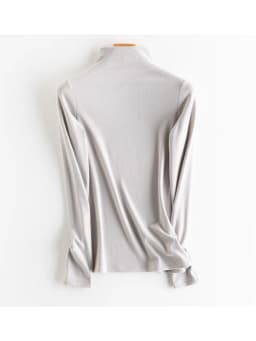 SuyaDream, Women Bottoming T Shirt, Silk Viscose Blend, Long Sleeves, Solid Basic Thermal  Shirt, 2024 Autumn Winter Top
