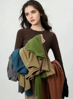 SuyaDream, Women Bottoming T Shirt, Silk Viscose Blend, Long Sleeves, Solid Basic Thermal  Shirt, 2024 Autumn Winter Top