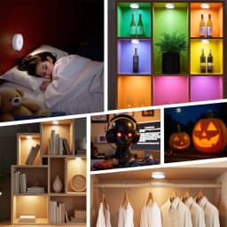 USB Rechargeable Magnetic RGB Night Lamp RGB White Led Night Light with Remote Control Dimmable Lamp Spotlight Fr Display Closet