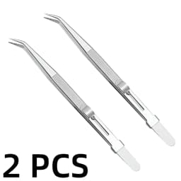 Professional Stainless Steel Tweezers Adjustable with Buckle Slide Lock Antistatic for Diamond Gem Jewelry Making Precision Tool