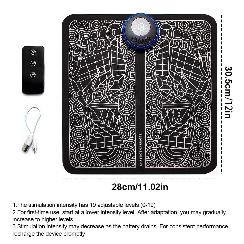 1PC Foot Massager TENS for Muscle Relaxation,LCD Display Screen,Back Massager & Legs Massager Pad with Remote Control