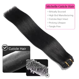 Clip-in Hair Extensions Straight Real Human Hair Seamless 120g Natural Black Human Clip-In Extensions Invisible Straight 8Pcs